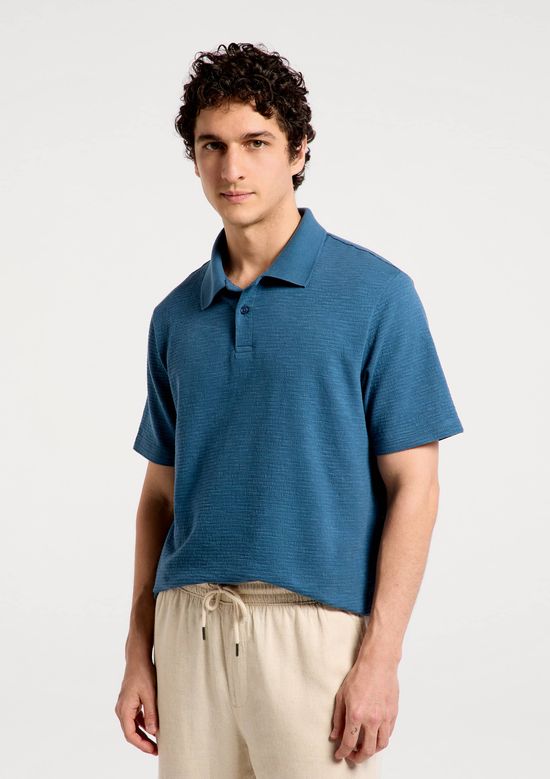 Foto do produto: Polo Masculina Regular Texturizada - Azul