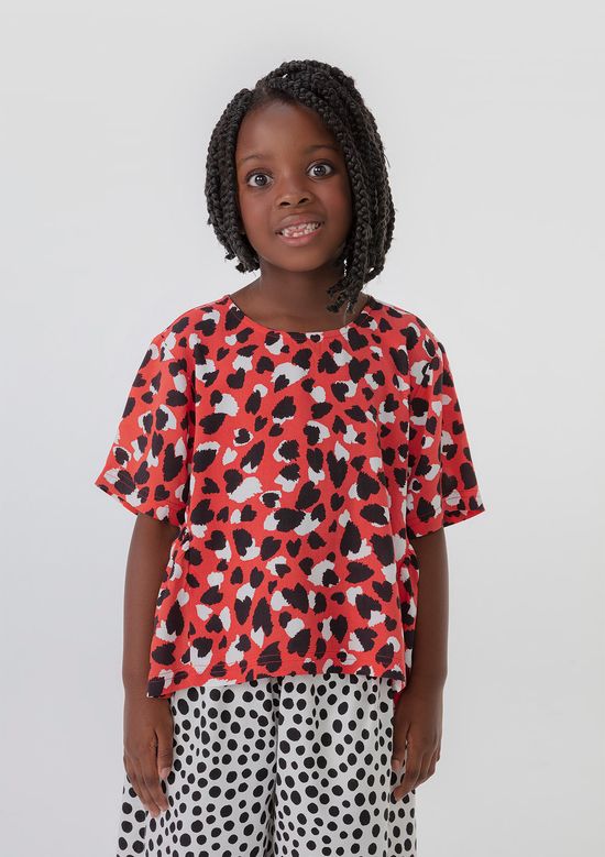 Foto do produto: Blusa Infantil Menina Com Estampa Corações Mãe E Filha - Vermelho
