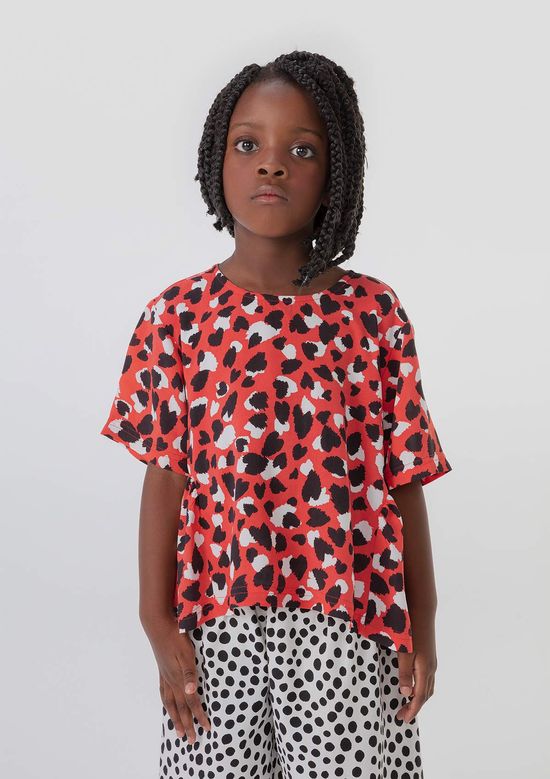 Foto do produto: Blusa Infantil Menina Com Estampa Corações Mãe E Filha - Vermelho