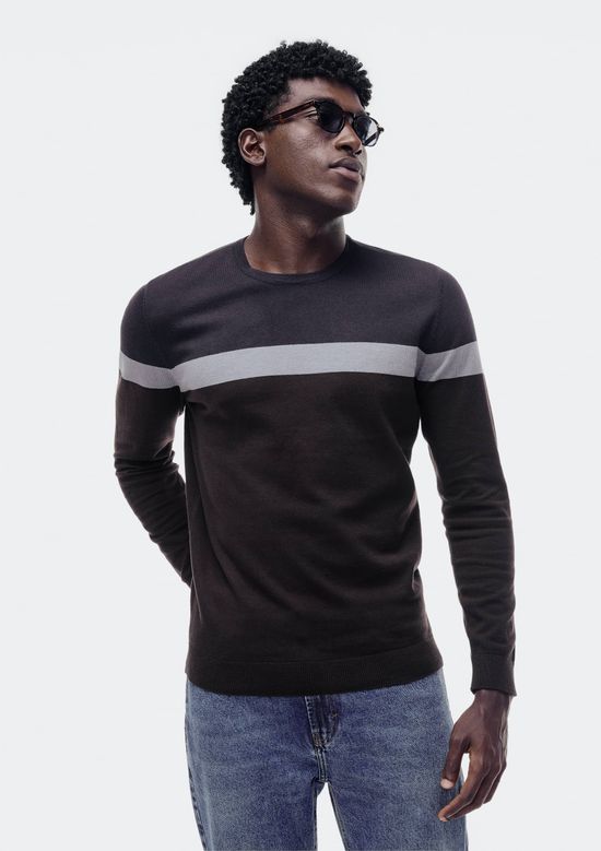 Foto do produto: Blusão Masculino Listrado Em Tricô - Azul