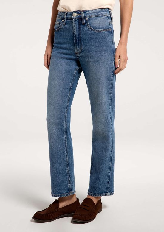 Foto do produto: Calça Jeans Feminina Reta Cintura Alta - Azul