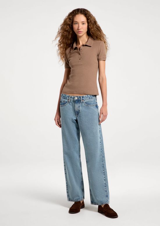 Foto do produto: Calça Jeans Feminina Reta Cintura Baixa - Azul