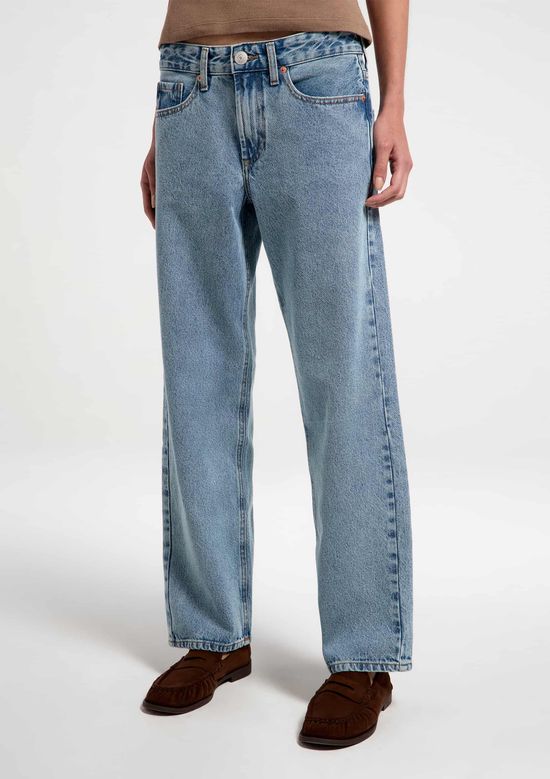 Foto do produto: Calça Jeans Feminina Reta Cintura Baixa - Azul