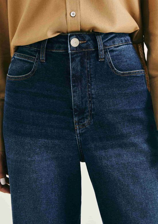 Foto do produto: Calça Jeans Feminina Reta Cintura Alta - Azul