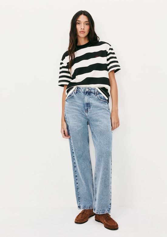 Foto do produto: Calça Jeans Feminina Reta Cintura Alta Básicos do Brasil - Azul