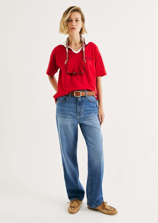 Foto do produto: Calça Jeans Feminina Reta Cintura Alta - Azul