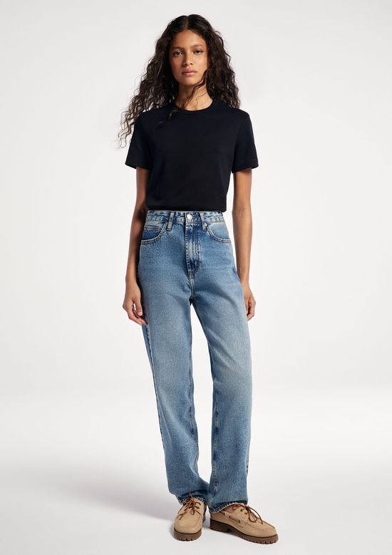 Foto do produto: Calça Jeans Feminina Mom Cintura Alta - Azul