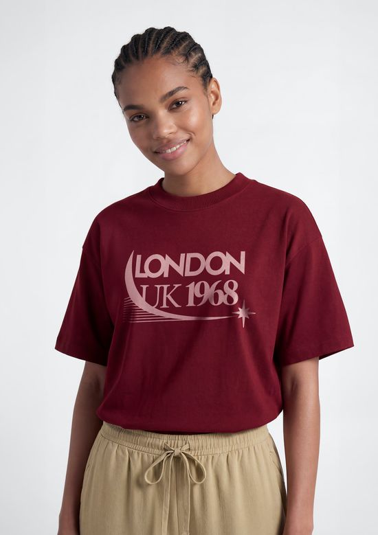 Foto do produto: Camiseta Feminina Box Estampada - Vinho