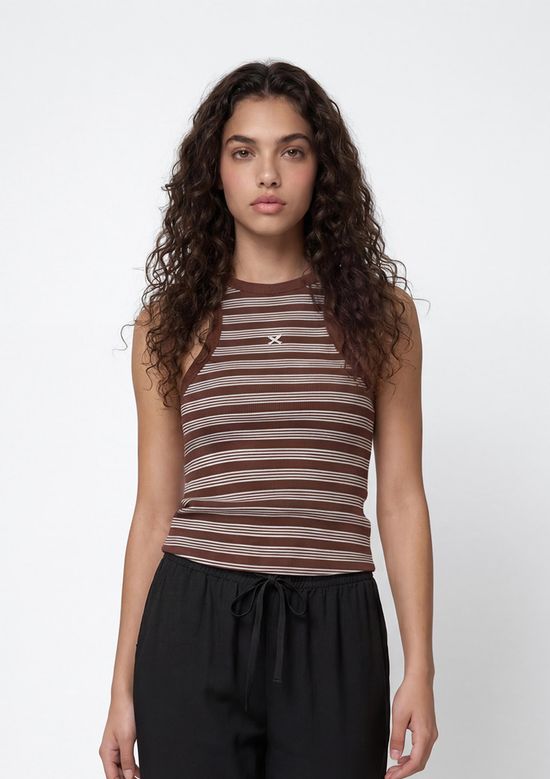 Foto do produto: Regata Feminina Halter Neck Fio Tinto - Marrom