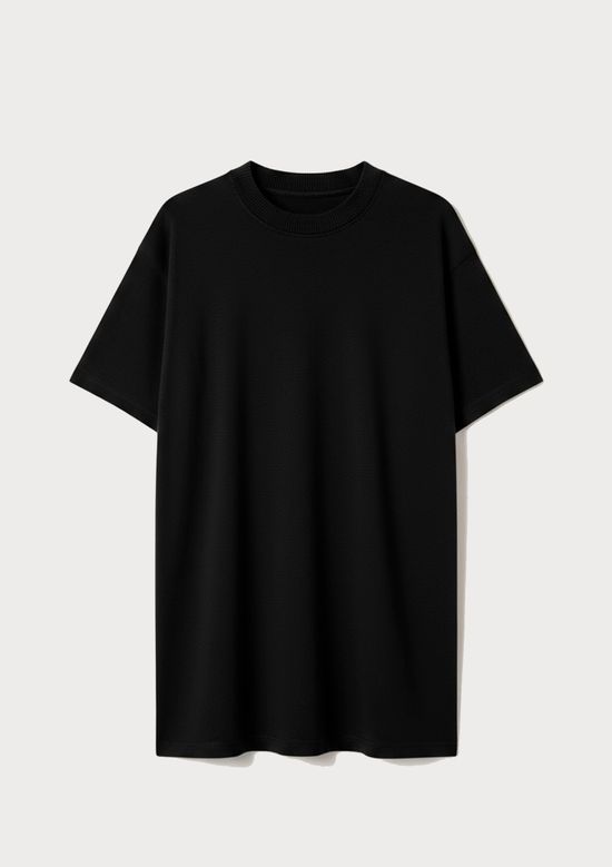 Foto do produto: Camiseta Feminina Oversized Em Malha - Preto