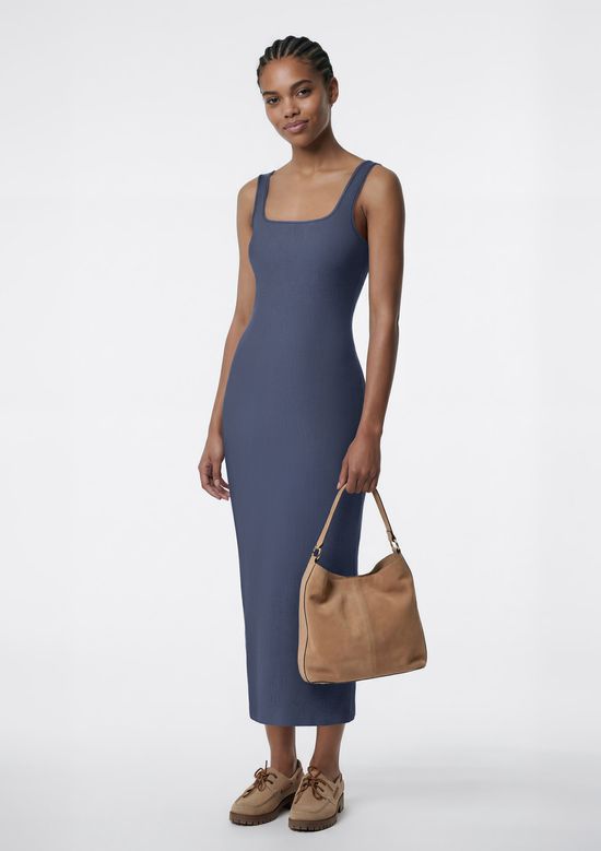 Foto do produto: Vestido Midi Em Ribana Canelada - Azul