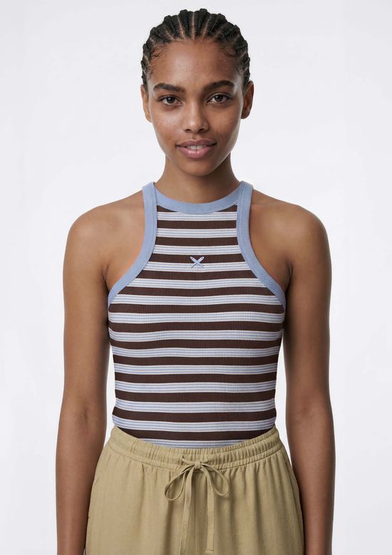 Foto do produto: Regata Feminina Halter Neck Fio Tinto - Azul