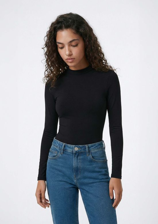 Foto do produto: Body Gola Alta Em Malha - Preto