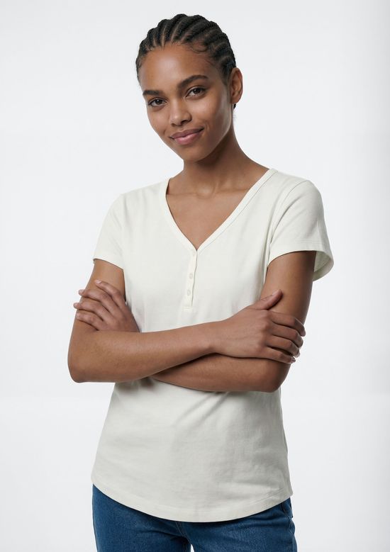 Foto do produto: Blusa Feminina Decote V Canelada - Off white