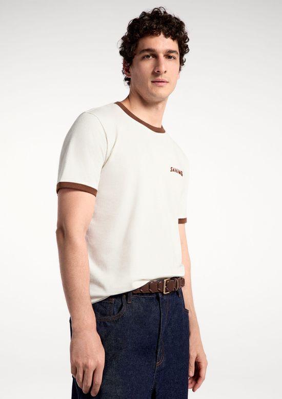 Foto do produto: Camiseta Masculina Estampada Em Malha - Off white