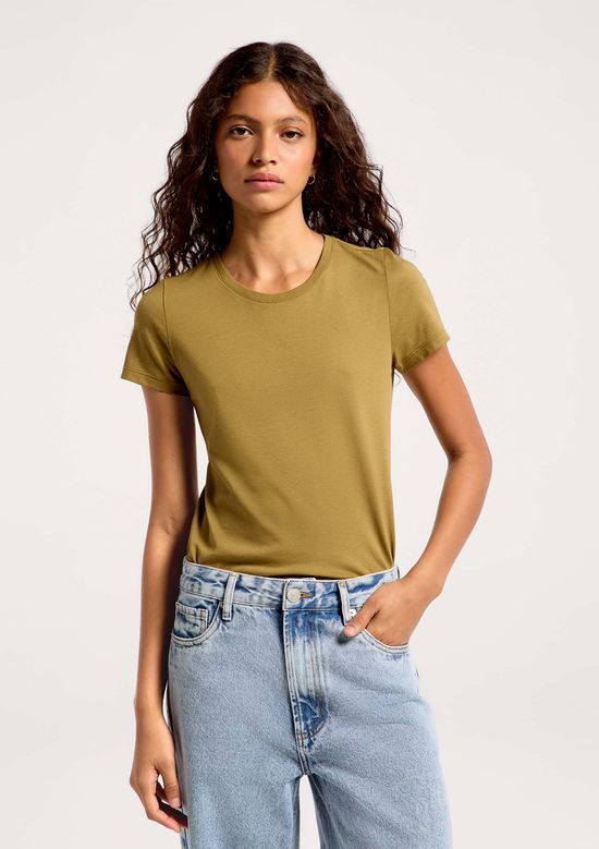 Foto do produto: Camiseta Básica Feminina Slim World - Verde