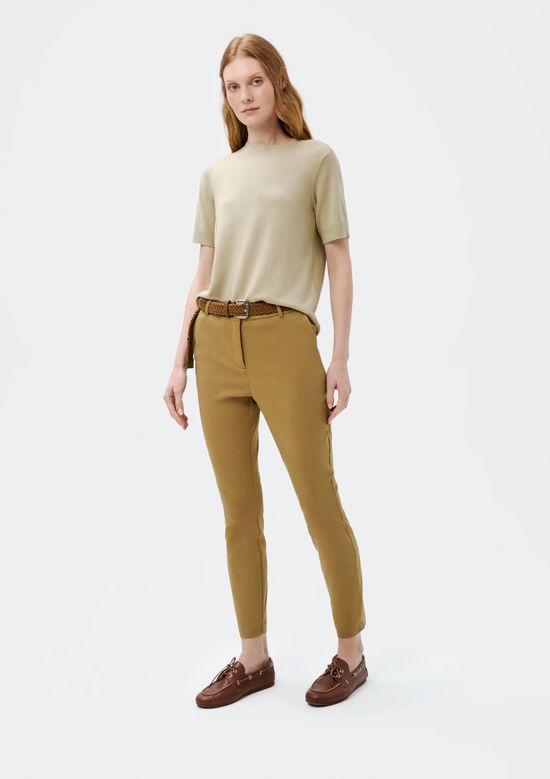 Foto do produto: Calça Básica Feminina Cintura Média Em Alfaiataria - Caqui