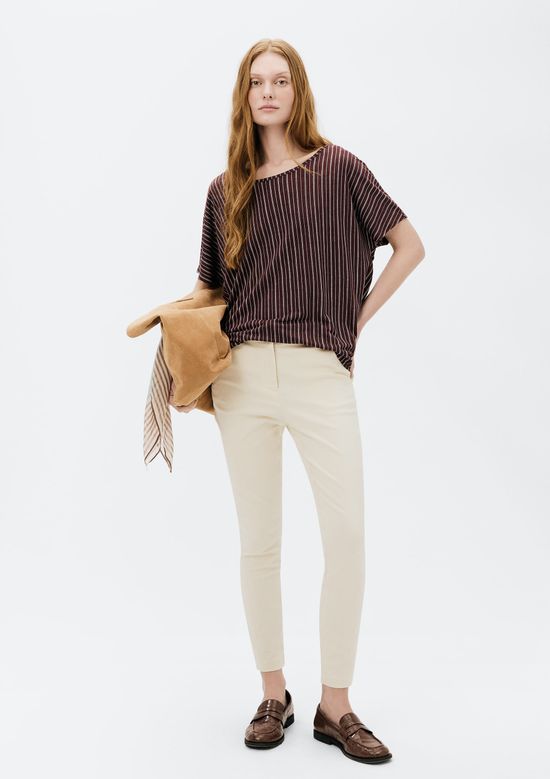 Foto do produto: Calça Básica Feminina Cintura Média Em Alfaiataria - Creme