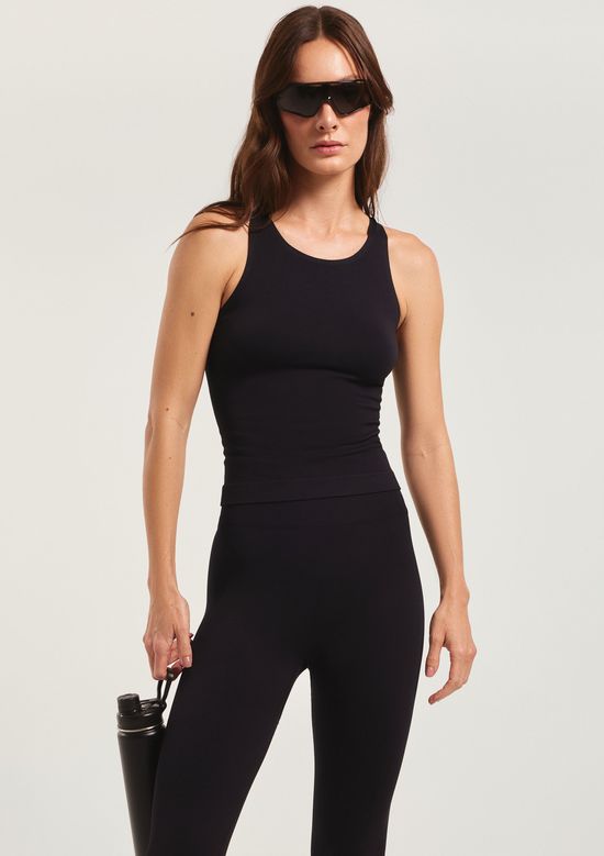 Foto do produto: Regata Feminina Esportiva Sem Costura - Preto