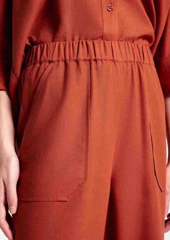 Foto do produto: Calça Feminina Reta Em Viscolinho - Terracota