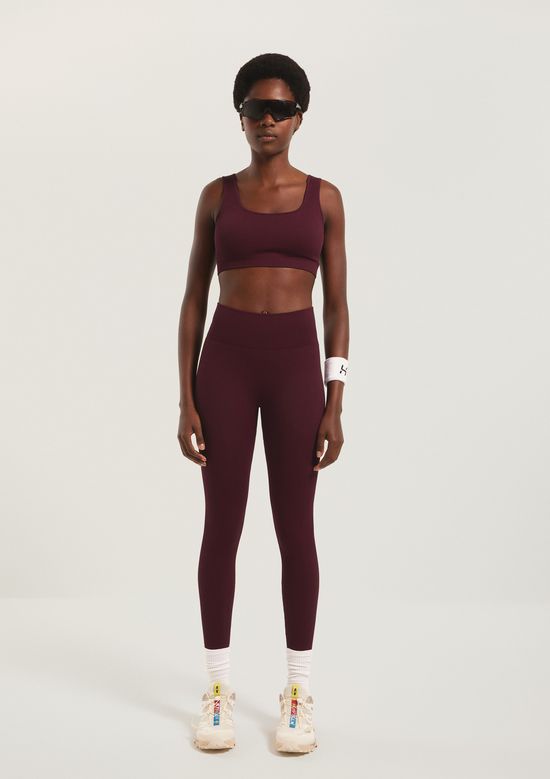 Foto do produto: Calça Legging Feminina Canelada Sem Costura - Vinho