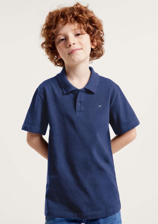 Foto do produto: Camisa Polo Infantil Menino Em Piquet - Azul