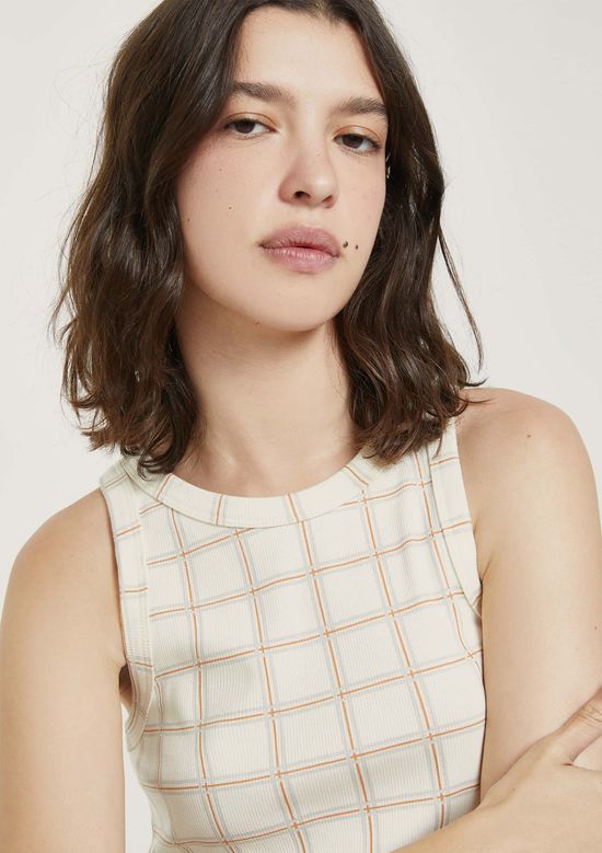 Foto do produto: Pijama Curto Feminino Estampado Em Ribana - Creme