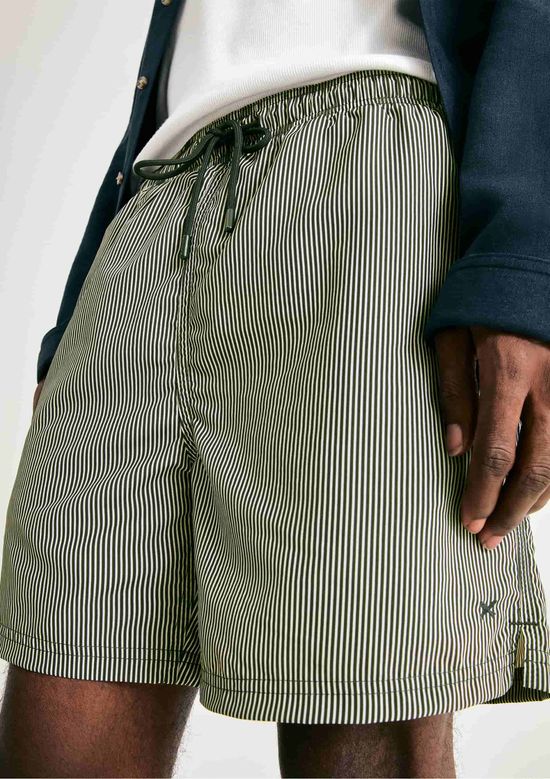 Foto do produto: Shorts De Banho Masculino Listrado - Verde