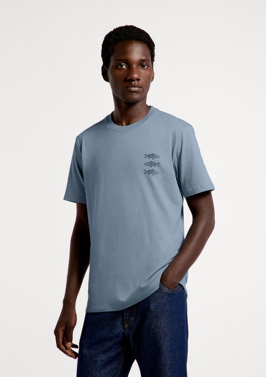 Foto do produto: Camiseta Masculina Manga Curta Com Estampa - Azul
