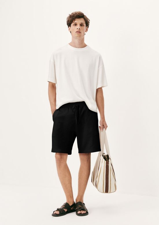 Foto do produto: Bermuda Masculina Reta Em Moletom - Preto