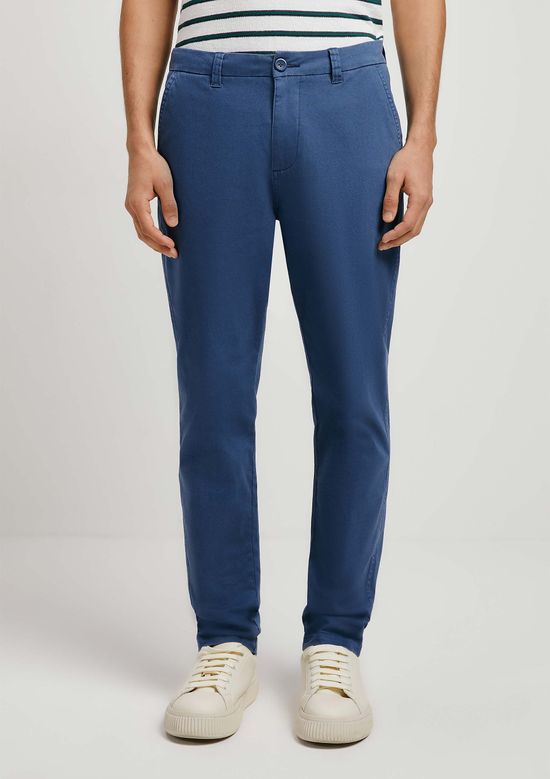 Foto do produto: Calça Básica Masculina Chino Slim Em Sarja Com Elastano - Azul