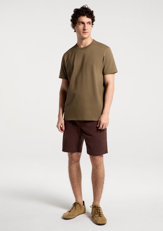 Foto do produto: Bermuda Básica Masculina Chino Reta Em Sarja - Marrom