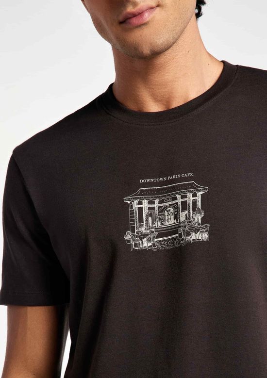 Foto do produto: Camiseta Masculina Manga Curta Com Estampa - Marrom