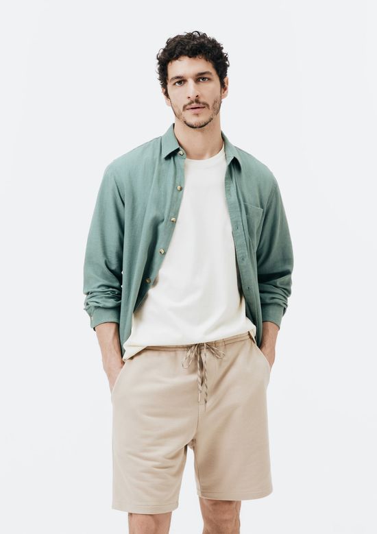 Foto do produto: Bermuda Masculina Reta em Moletom - Bege