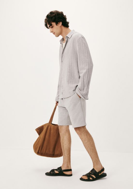 Foto do produto: Bermuda Masculina Reta em Moletom - Cinza