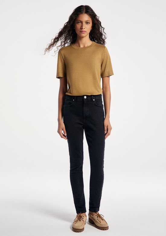 Foto do produto: Calça Jeans Feminina Skinny Cintura Média - Preto