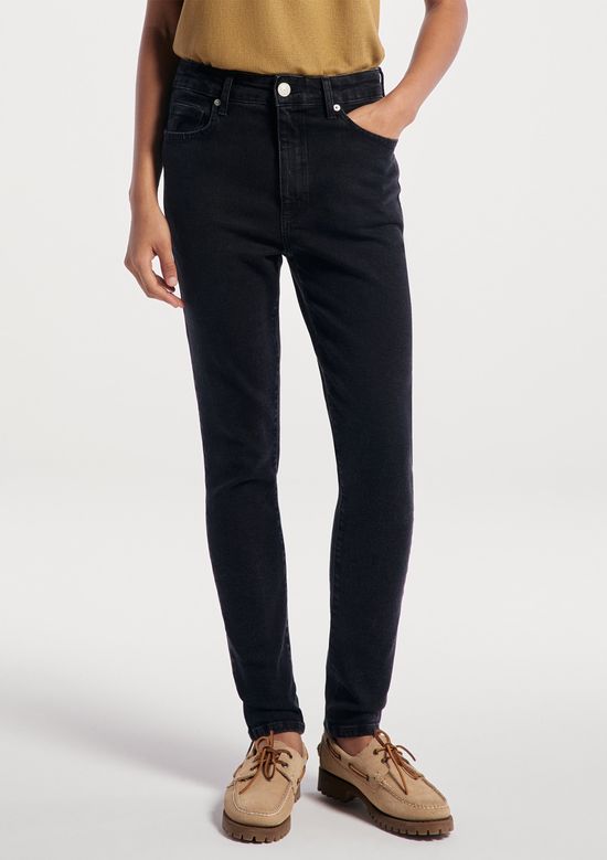 Foto do produto: Calça Jeans Feminina Skinny Cintura Média - Preto