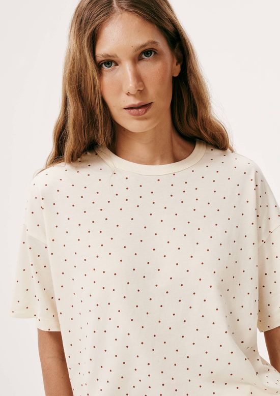 Foto do produto: Pijama Curto Feminino Estampado Oversized - Off white