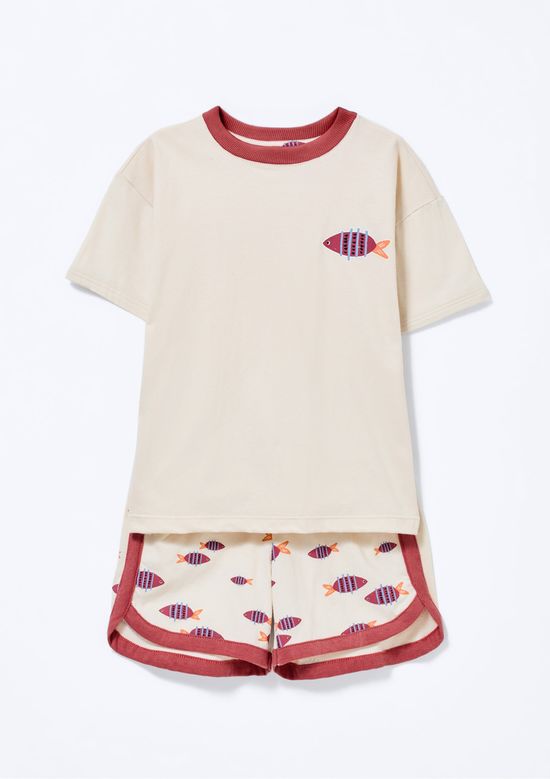 Foto do produto: Pijama Curto Infantil Menina Que Brilha no Escuro - Off white