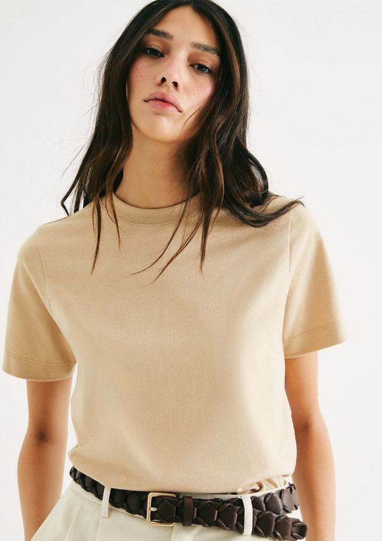 Foto do produto: Camiseta Básica Feminina Estonada Soft - Bege