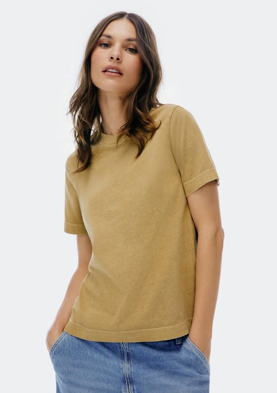 Foto do produto: Camiseta Básica Feminina Estonada Soft - Caqui
