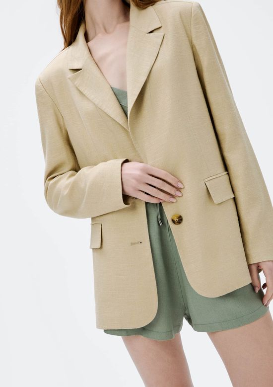 Foto do produto: Blazer Feminino Reto em Viscolinho - Caqui