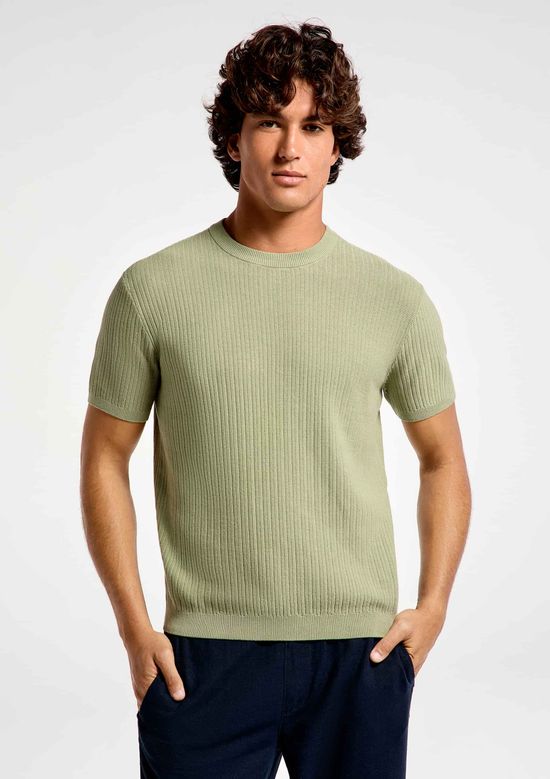 Foto do produto: Camiseta Masculina Tricô Manga Curta - Verde