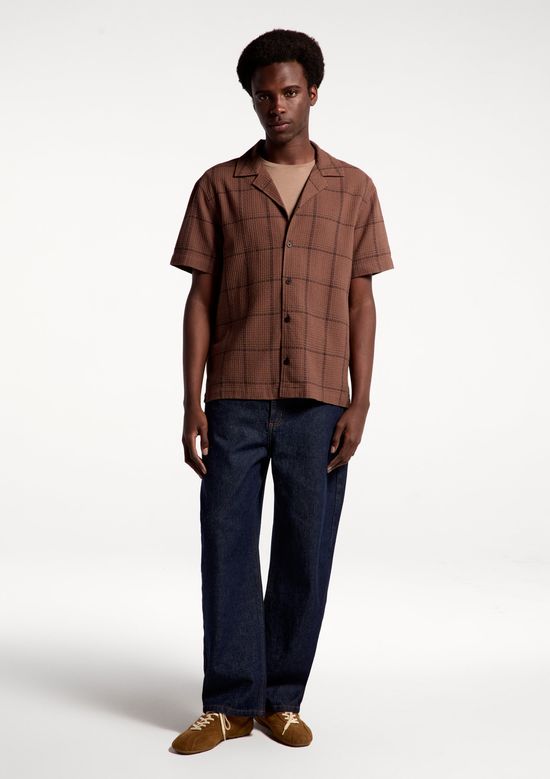 Foto do produto: Camisa Masculina Manga Curta Texturizada - Marrom