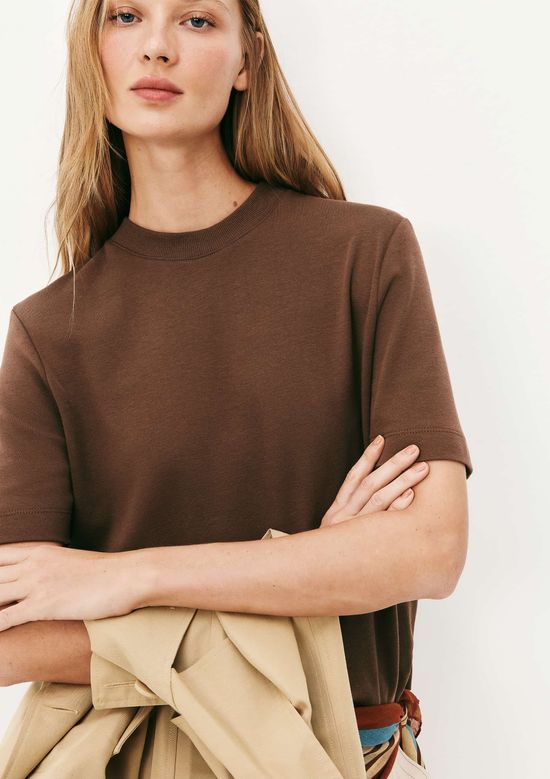 Foto do produto: Camiseta Básica Feminina Manga Curta Mid - Marrom