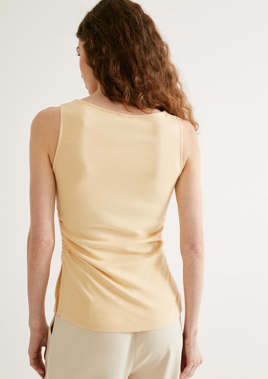 Foto do produto: Regata Feminina Acinturada Com Franzido - Amarelo