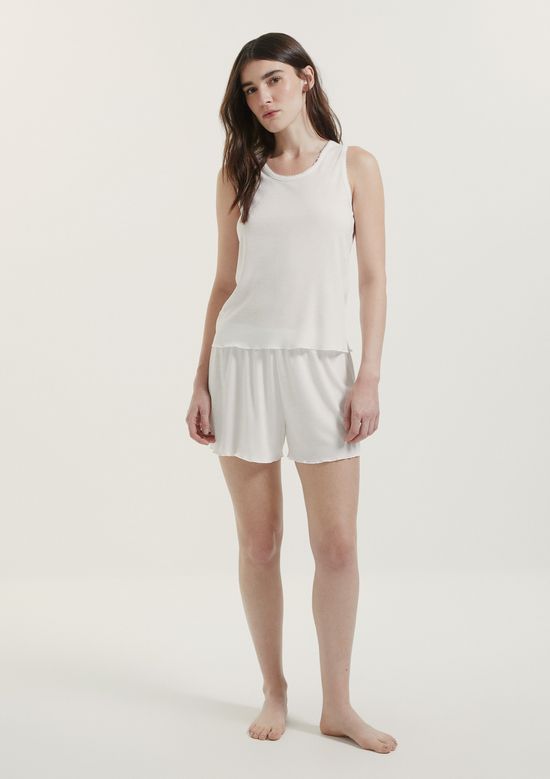 Foto do produto: Pijama Curto Feminino Em Ribana - Off white