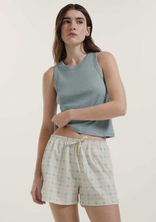 Foto do produto: Pijama Feminino Curto Estampado - Azul