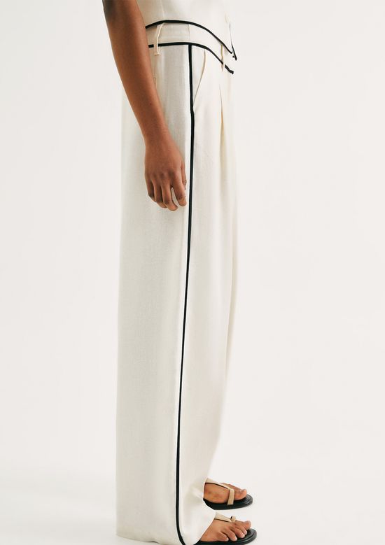 Foto do produto: Calça Feminina Reta Com Linho - Off white