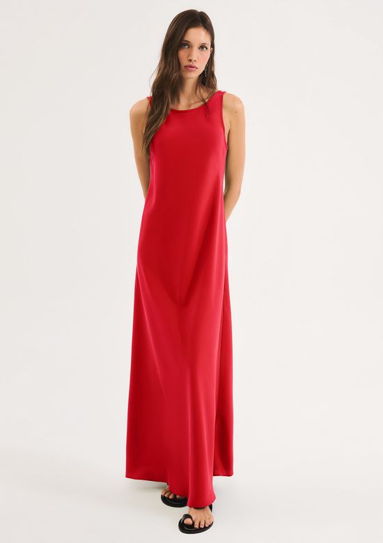 Foto do produto: Vestido Longo Decote Costas U Aveludado - Vermelho